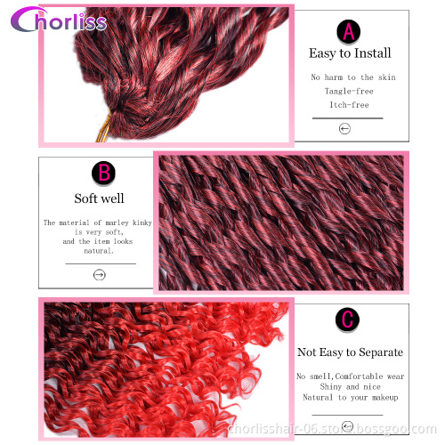 Wholesale Ombre Long Loose Wave French Curl With Curly End Prelooped Synthetic Hair Braids Crochet Braiding Hair Extension Girls